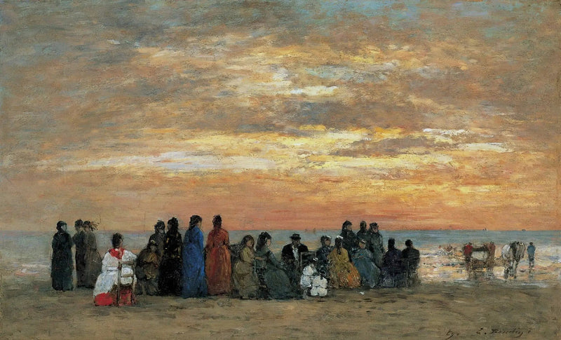 Postacie na plaży w Trouville - Eugène Boudin