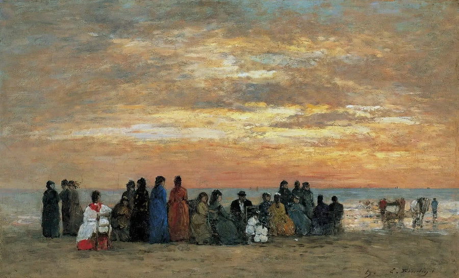 Postacie na plaży w Trouville - Eugène Boudin
