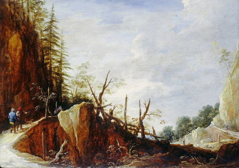 Postacie na skalistym klifie - David Teniers Młodszy