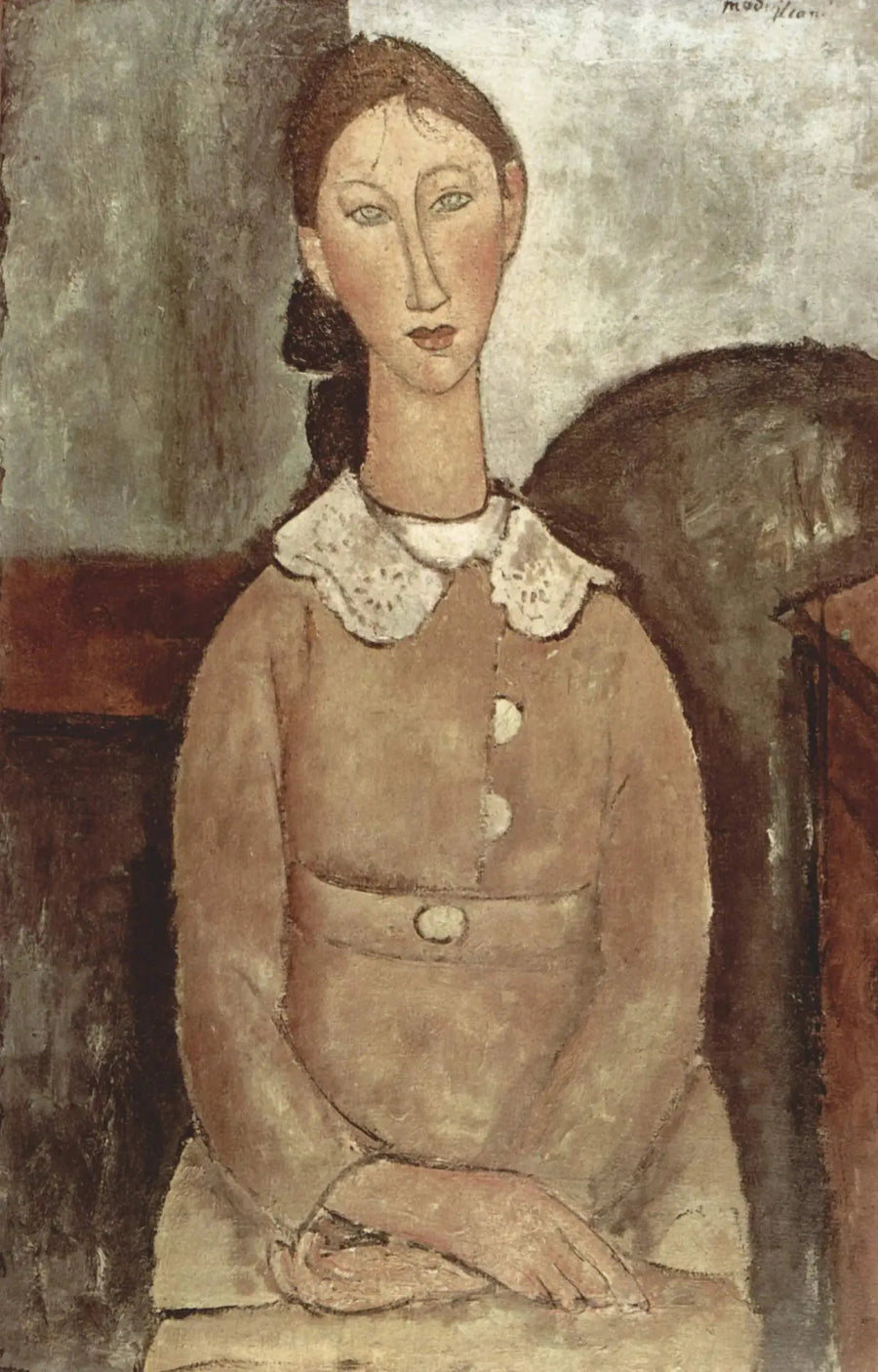 Siatka w żółtej sukni - Amedeo Modigliani