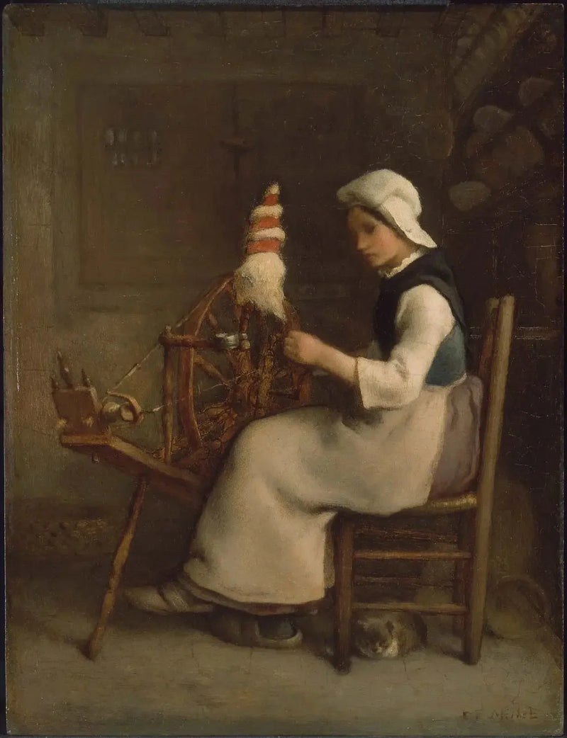 Siedzący rzeźbiarz (Emélie Millet) - Jean-François Millet