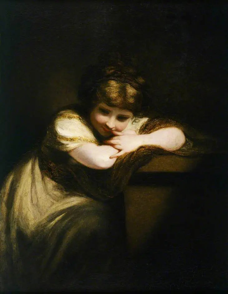 Dziewczyna oparta o piedestał (Dziewczyna, która się śmieje) - Joshua Reynolds