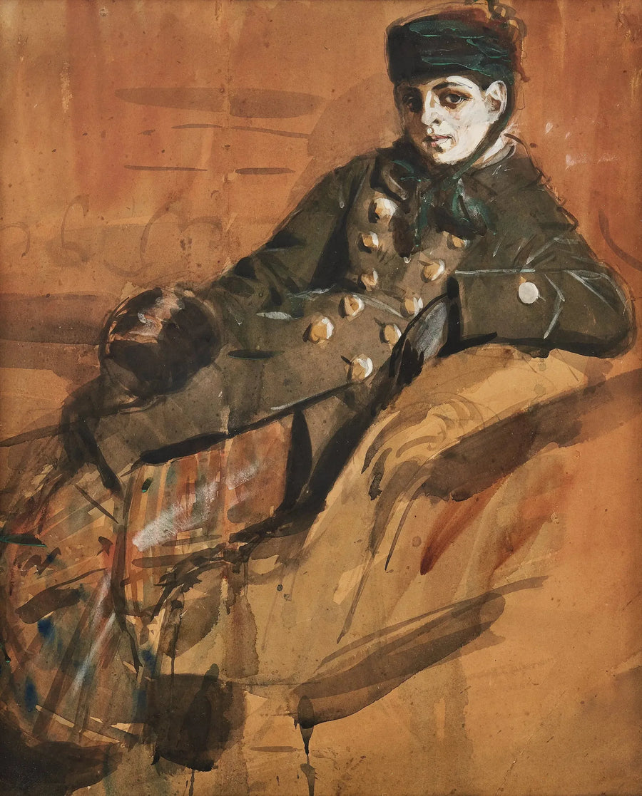 Dziewczyna siedząca w ubraniach podróżnych - Anders Zorn