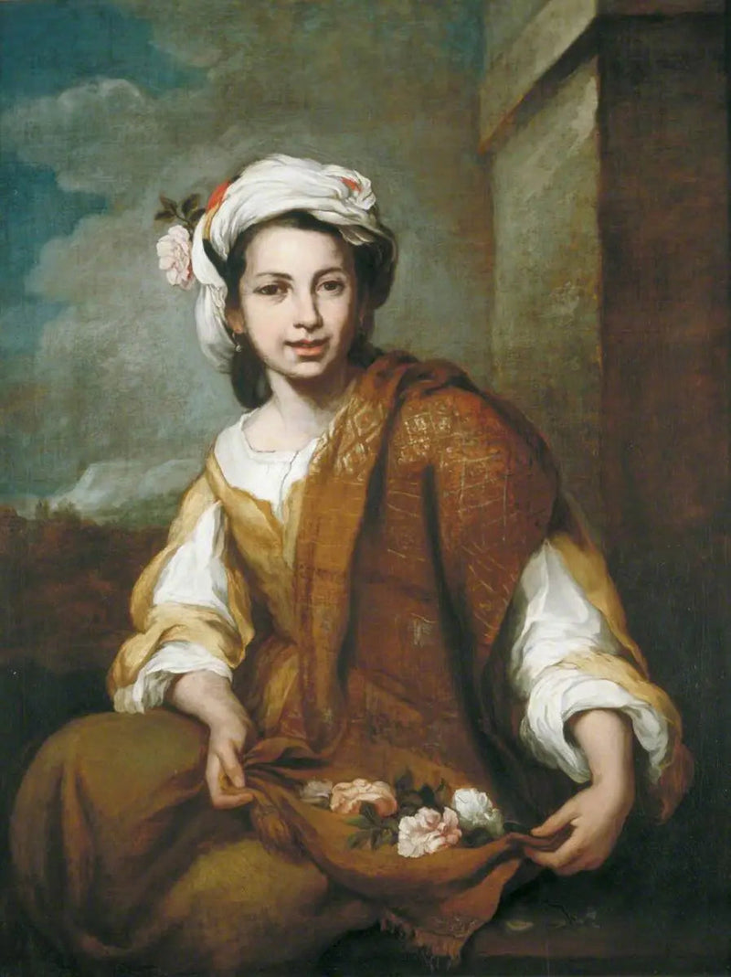 Dziewczyna z kwiatami - Bartolomé Esteban Murillo