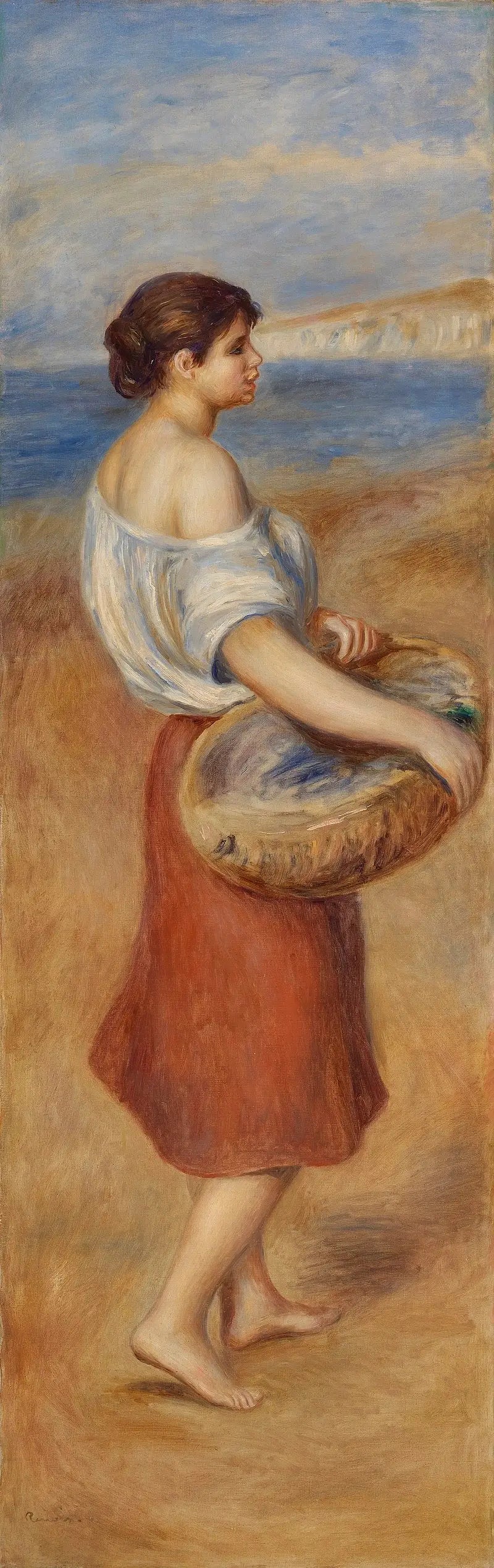Dziewczyna z koszem ryb (Rybaczka) - Pierre-Auguste Renoir