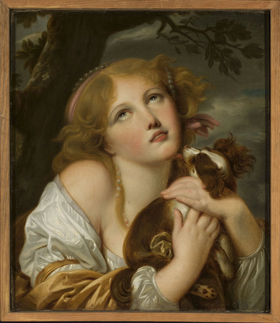 Dziewczyna z psem w rękach - Jean-Baptiste Greuze