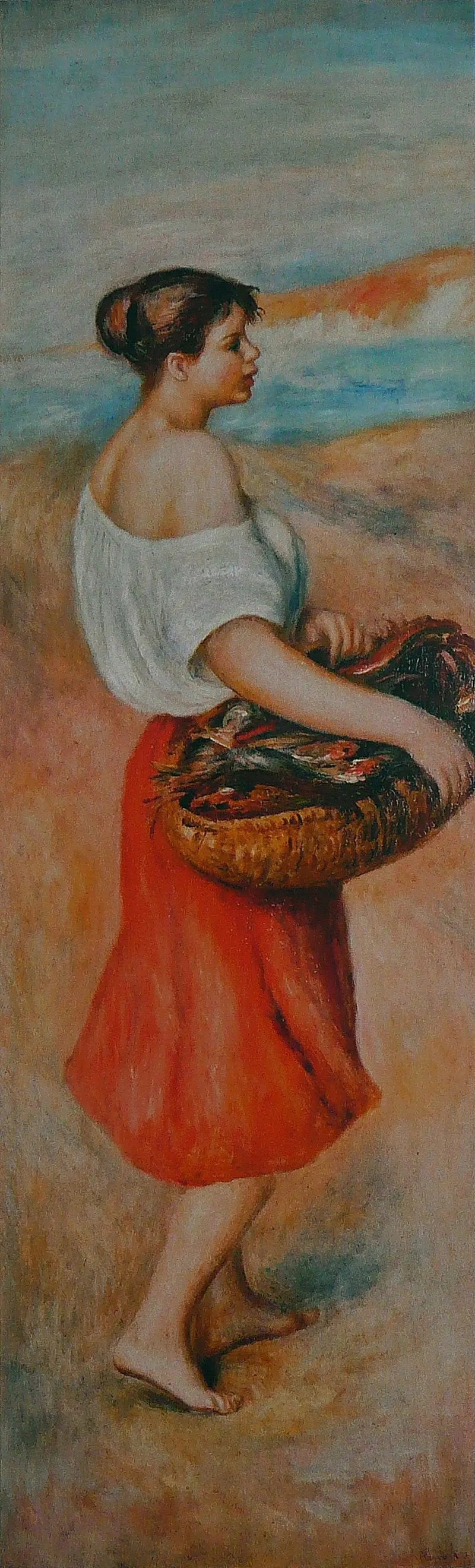 Dziewczyna z koszem ryb - Pierre-Auguste Renoir