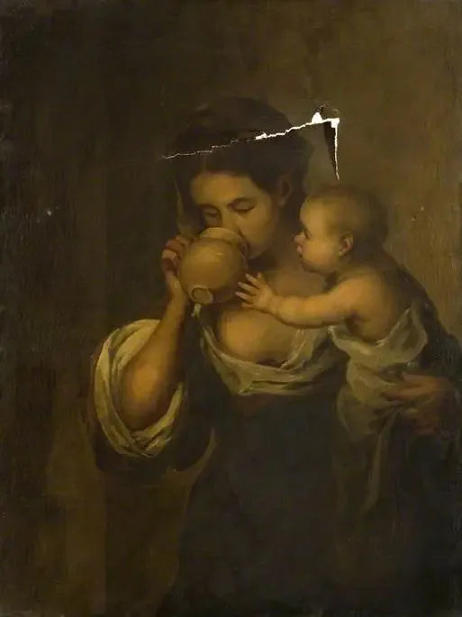 Dziewczyna pijąca z dzieckiem na rękach - Bartolomé Esteban Murillo