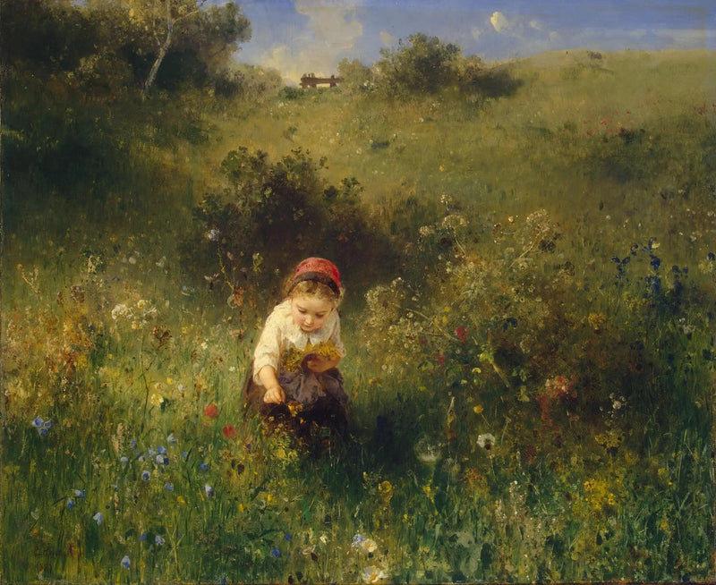 Dziewczyna na polu - Ludwig Knaus