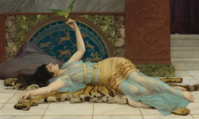 Dziewczyna w niebieskim - John William Godward
