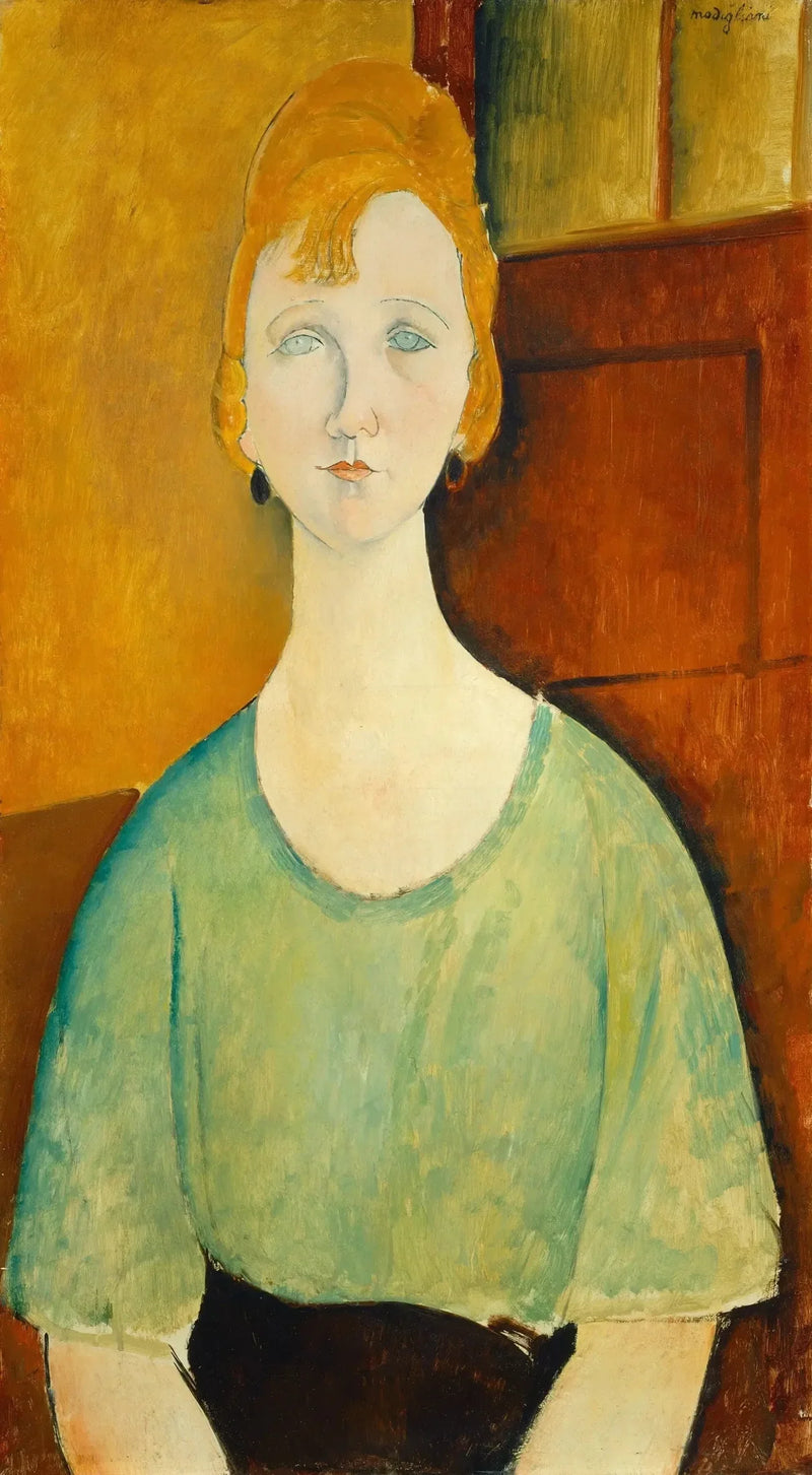 Dziewczyna w zielonej bluzce - Amedeo Modigliani