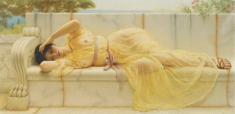 Dziewczyna w żółtej draperii - John William Godward