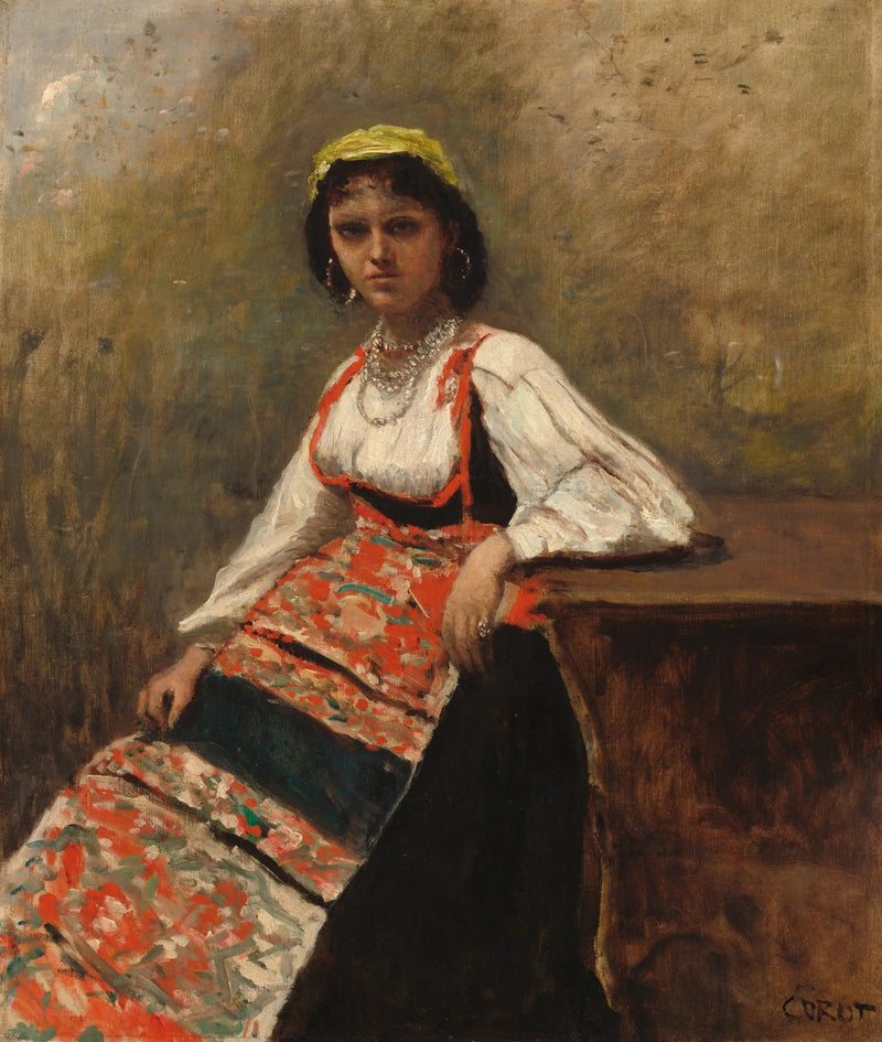 Włoska dziewczyna - Jean-Baptiste Camille Corot