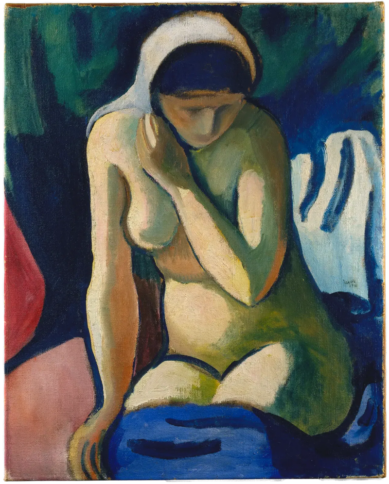 Dziewczyna nago z chustą - August Macke