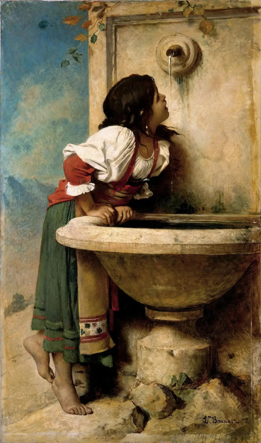 Rzymska dziewczyna przy fontannie - Léon Bonnat