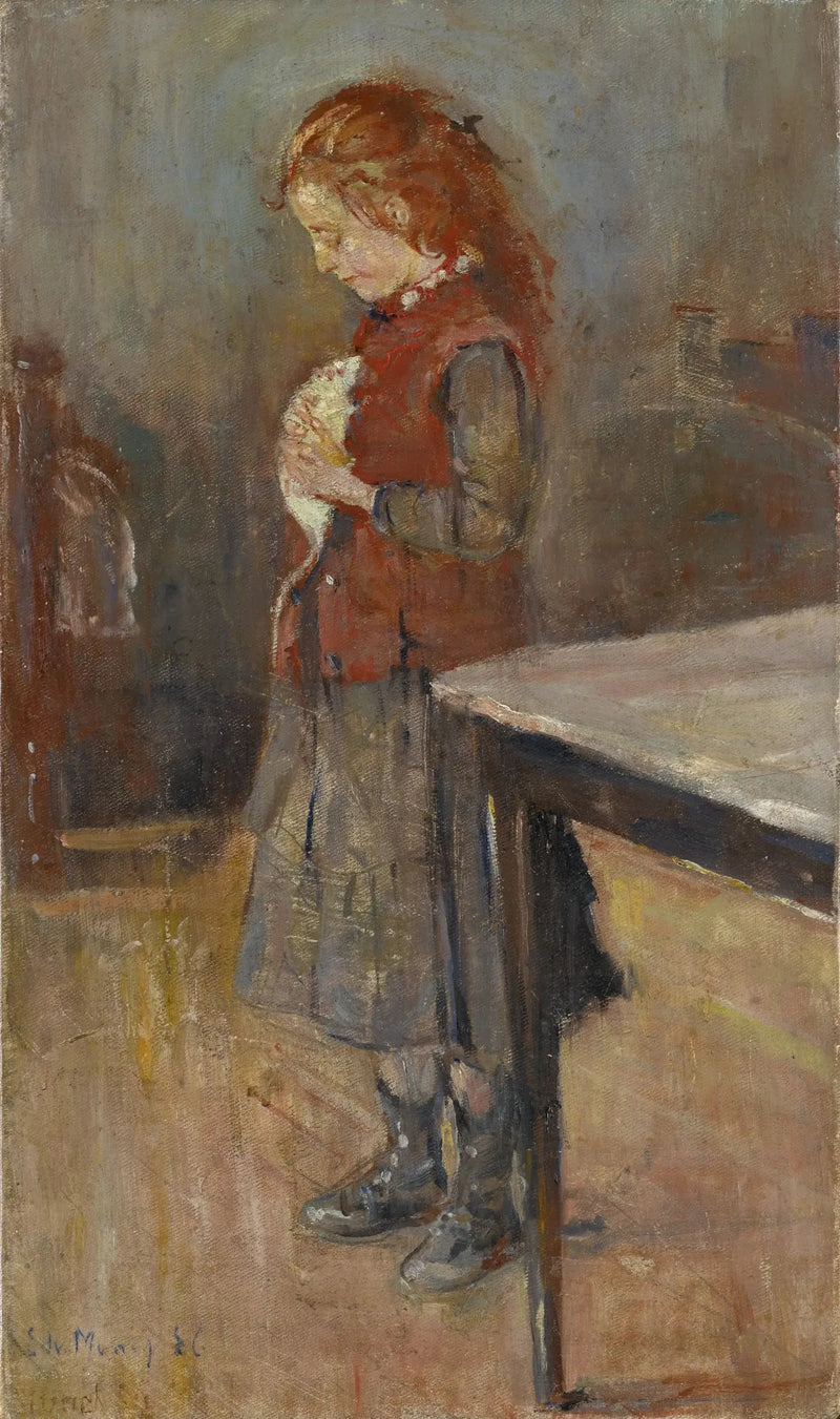 Czerwono-włosa dziewczyna z białym szczurem - Edvard Munch