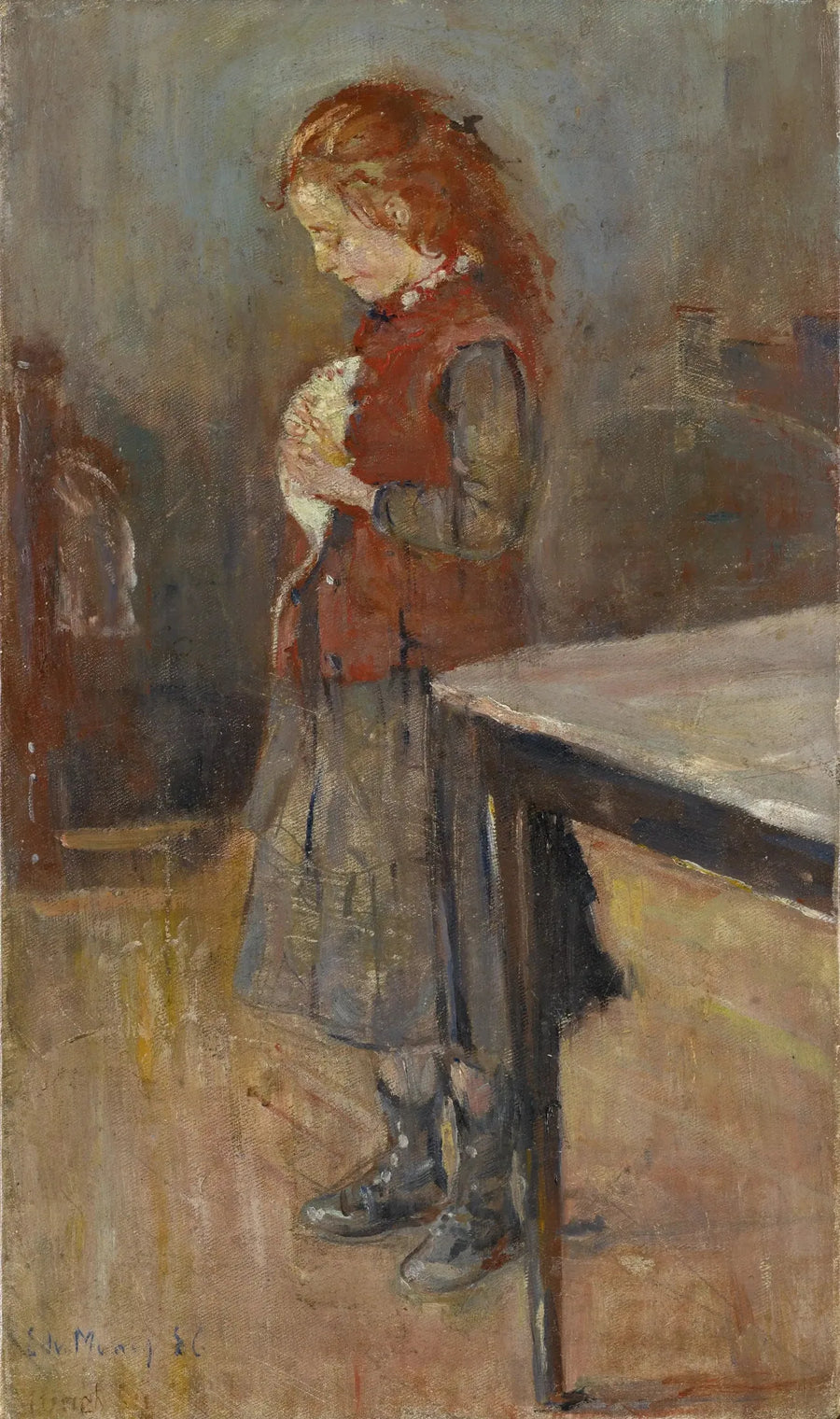 Czerwono-włosa dziewczyna z białym szczurem - Edvard Munch