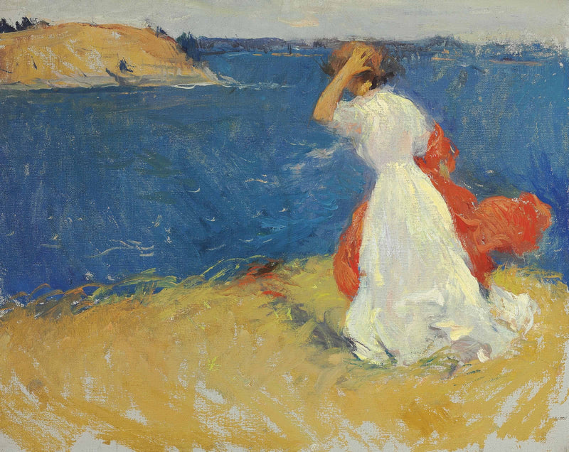 Dziewczyna na skalnym wybrzeżu - Frank Weston Benson