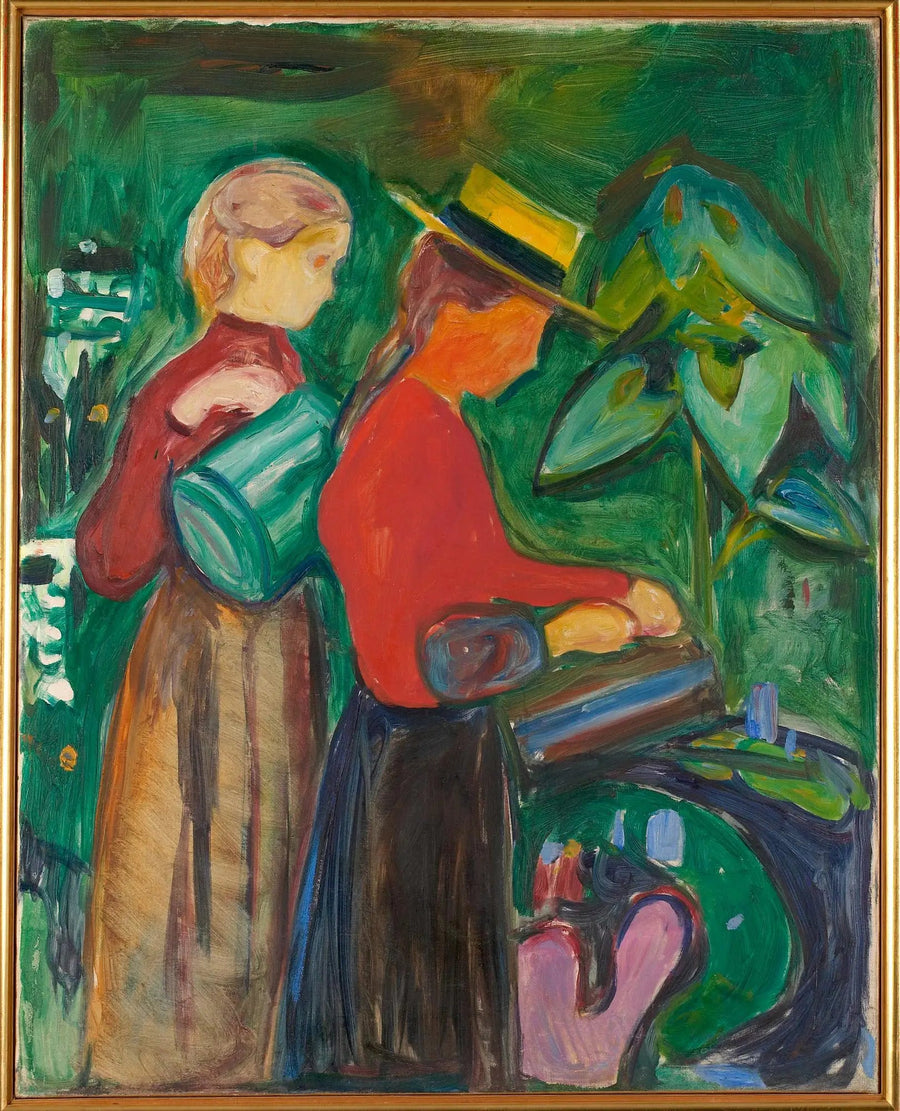 Dziewczęta podlewające kwiaty (Fryz Linde) - Edvard Munch