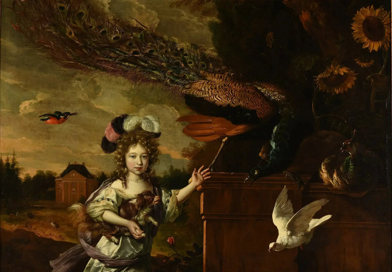 Dziewczynka z pawami - Melchior de Hondecoeter