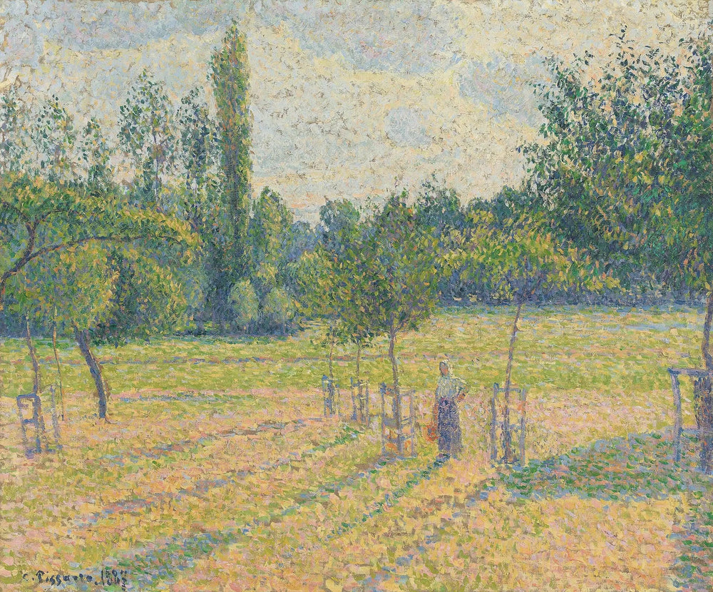 Reproduction du tableau « Fin d'après-midi dans notre pré - Camille Pissarro » par Alpha Reproduction en peinture à l’huile