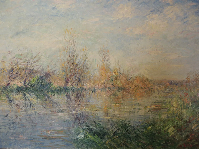 Koniec jesieni, rzeka Eure w Vaudreuil - Gustave Loiseau