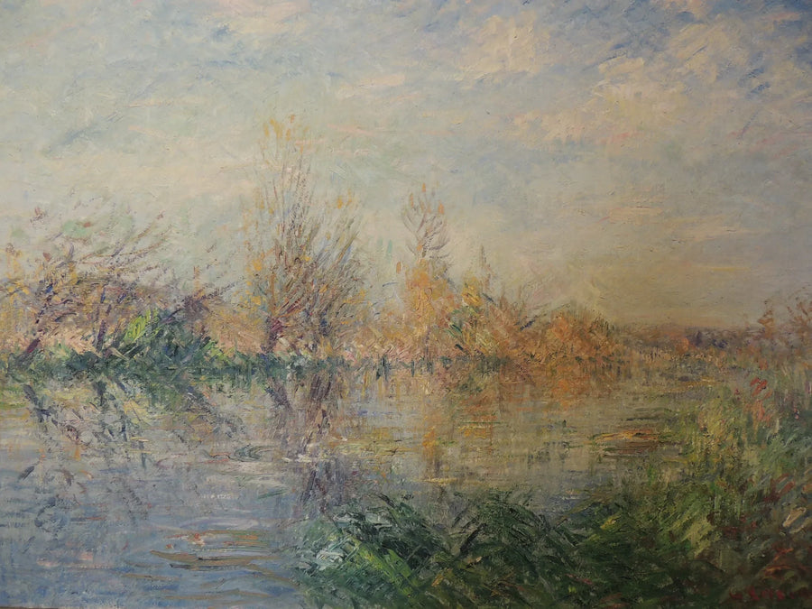 Koniec jesieni, rzeka Eure w Vaudreuil - Gustave Loiseau