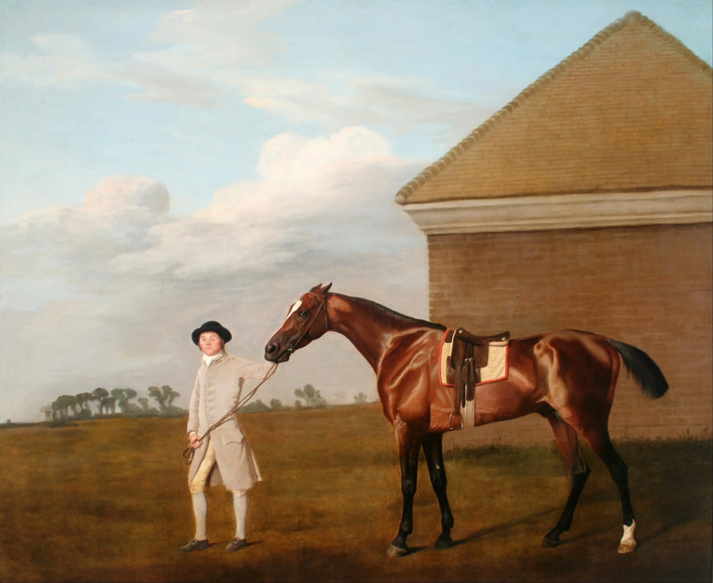 Firetail ze swoim trenerem w pobliżu Rubbing-Down House na Newmarket Heath - George Stubbs