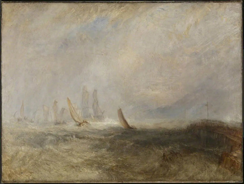 Łodzie rybackie wprowadzające uszkodzony statek do portu Ruysdael - J. M. W. Turner
