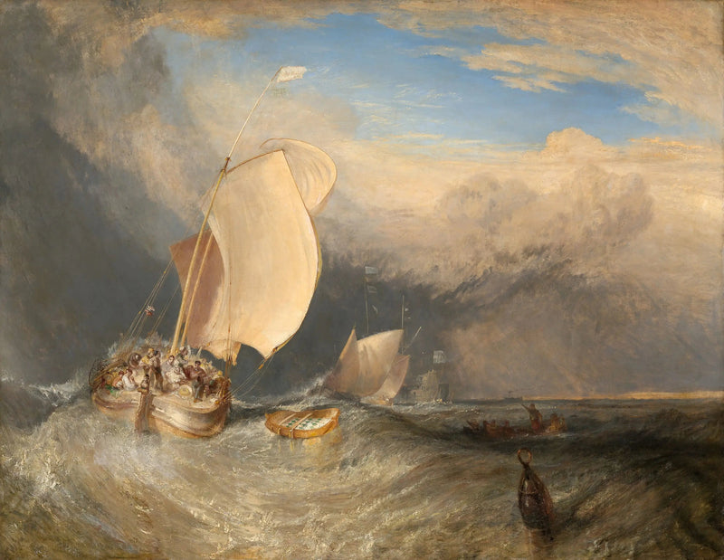 Łodzie rybackie z handlarzami targującymi się o ryby - J. M. W. Turner
