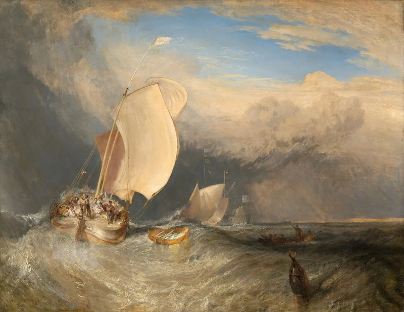 Łodzie rybackie z handlarzami targującymi się o ryby - J. M. W. Turner