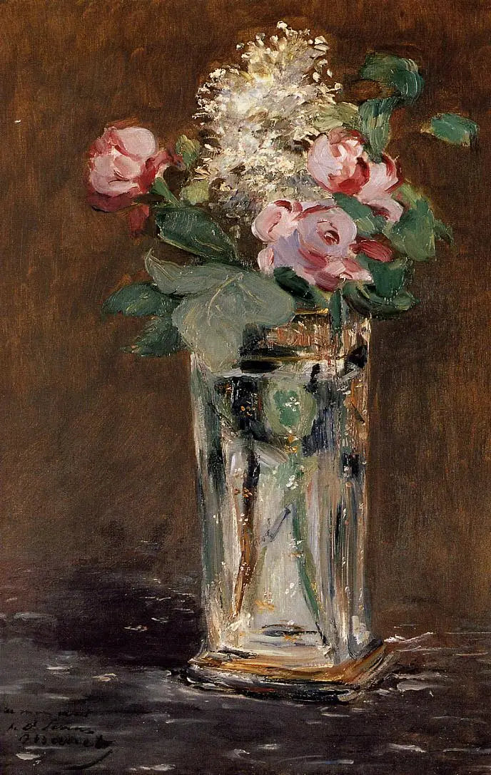 Kwiaty w kryształowym wazonie - Édouard Manet