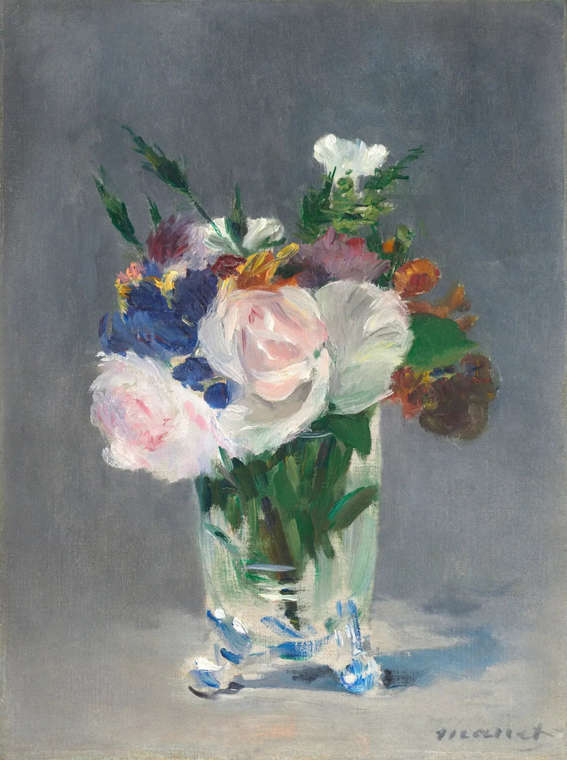 Kwiaty w kryształowym wazonie - Édouard Manet