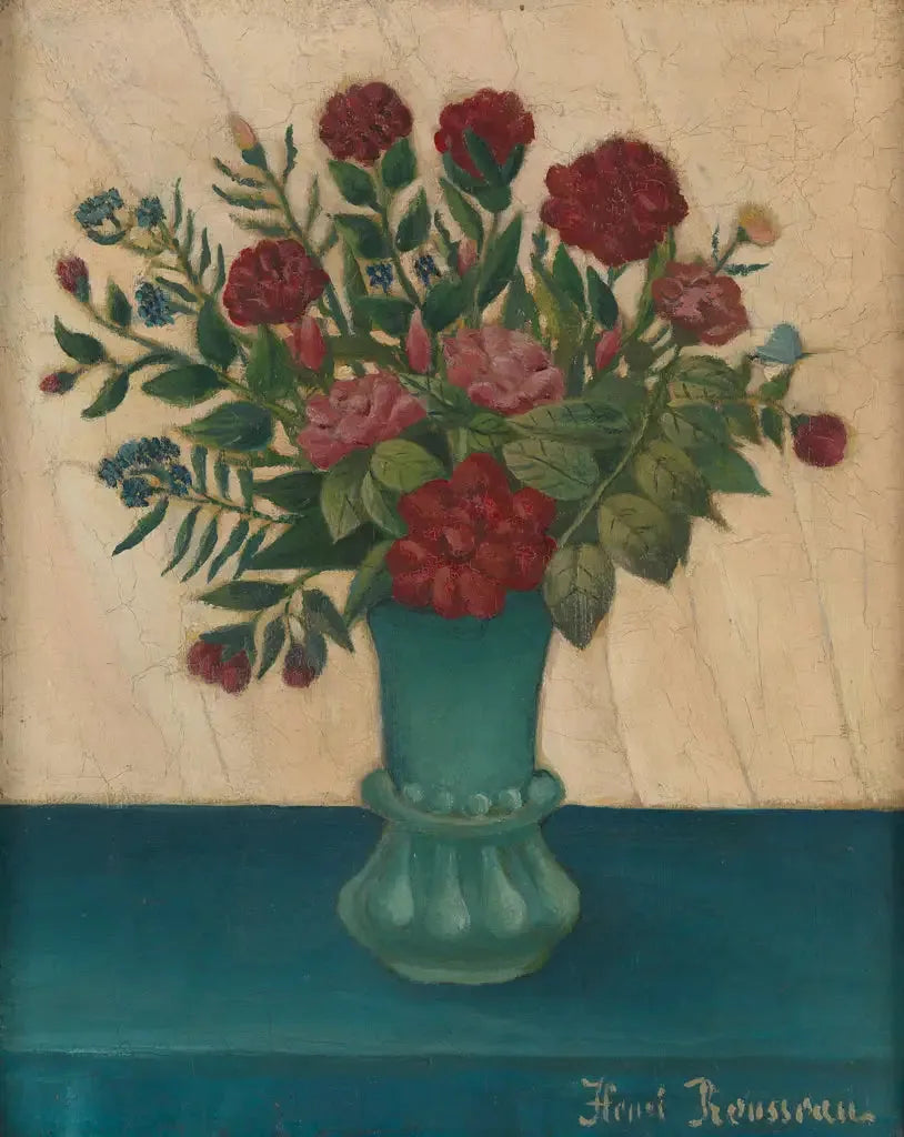 Kwiaty w wazonie - Henri Rousseau