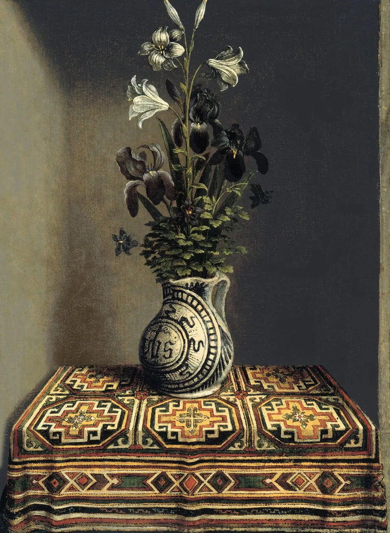 Kwiaty w dzbanku (tył) - Hans Memling