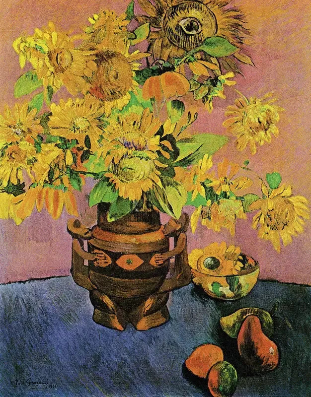 Kwiaty słonecznika i mango - Paul Gauguin