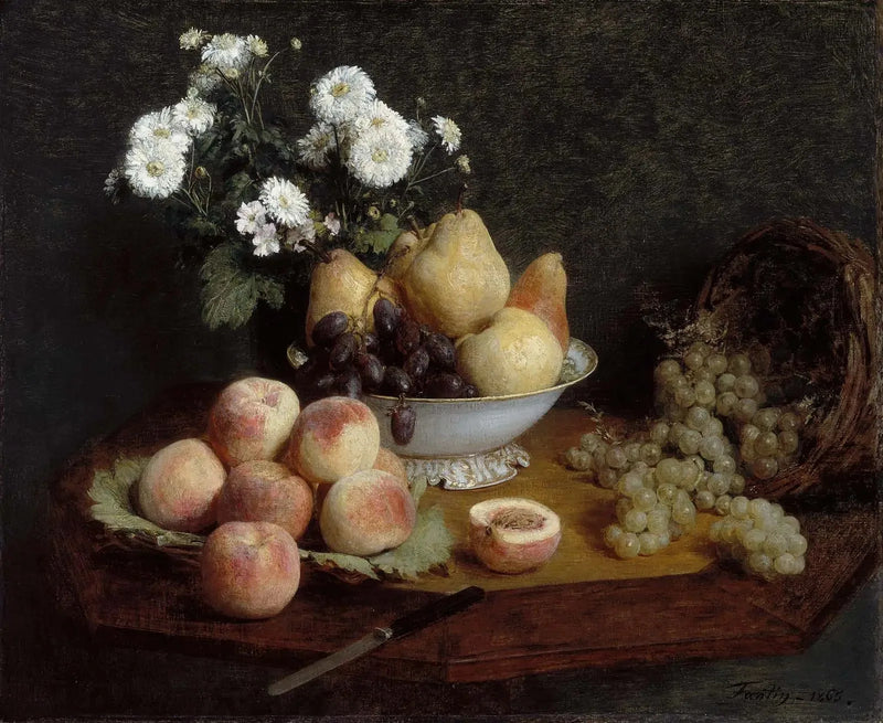 Kwiaty i owoce na stole - Henri Fantin-Latour