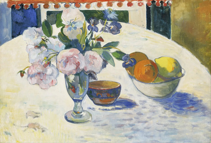 Kwiaty. Niebieskie irysy, pomarańcze i cytryny - Paul Gauguin