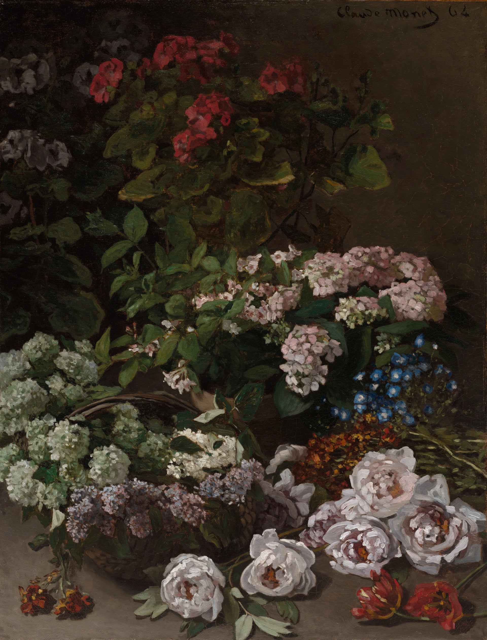 Fleurs de printemps W20 par Claude Monet, 1864, Cleveland Museum of Art