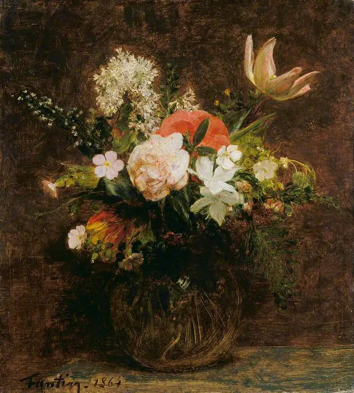 Kwiaty: Tulipany, Azalie i Róże - Henri Fantin-Latour