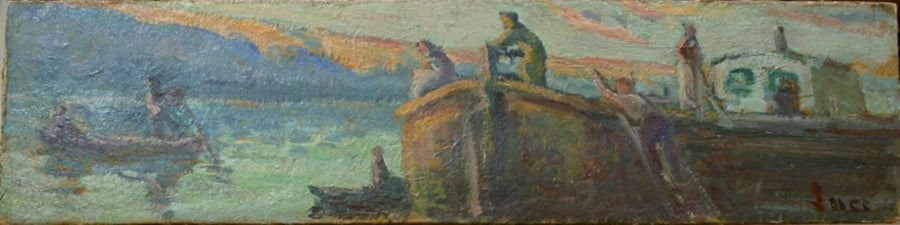 Pejzaż z wózkiem i dzieckiem - Maximilien Luce