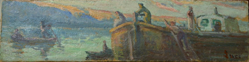 Pejzaż z wózkiem i dzieckiem - Maximilien Luce