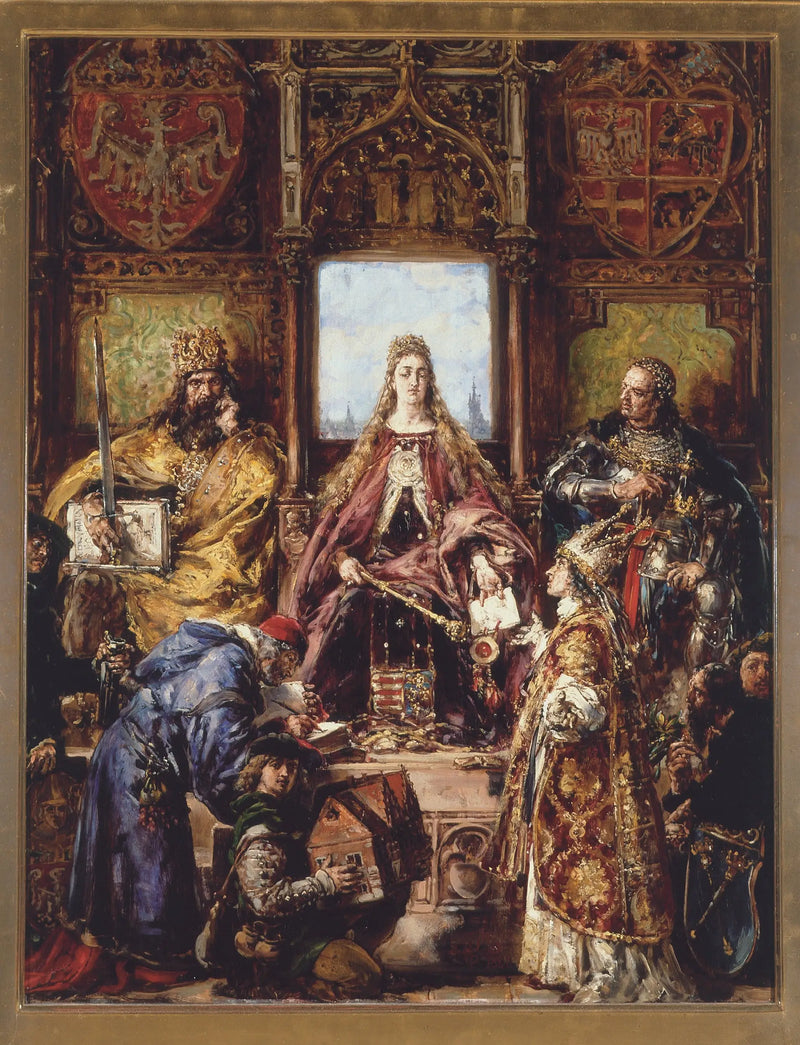 Fundacja Akademii, 1361–1399–1400 po Chr., z serii „Historia cywilizacji w Polsce” - Jan Matejko