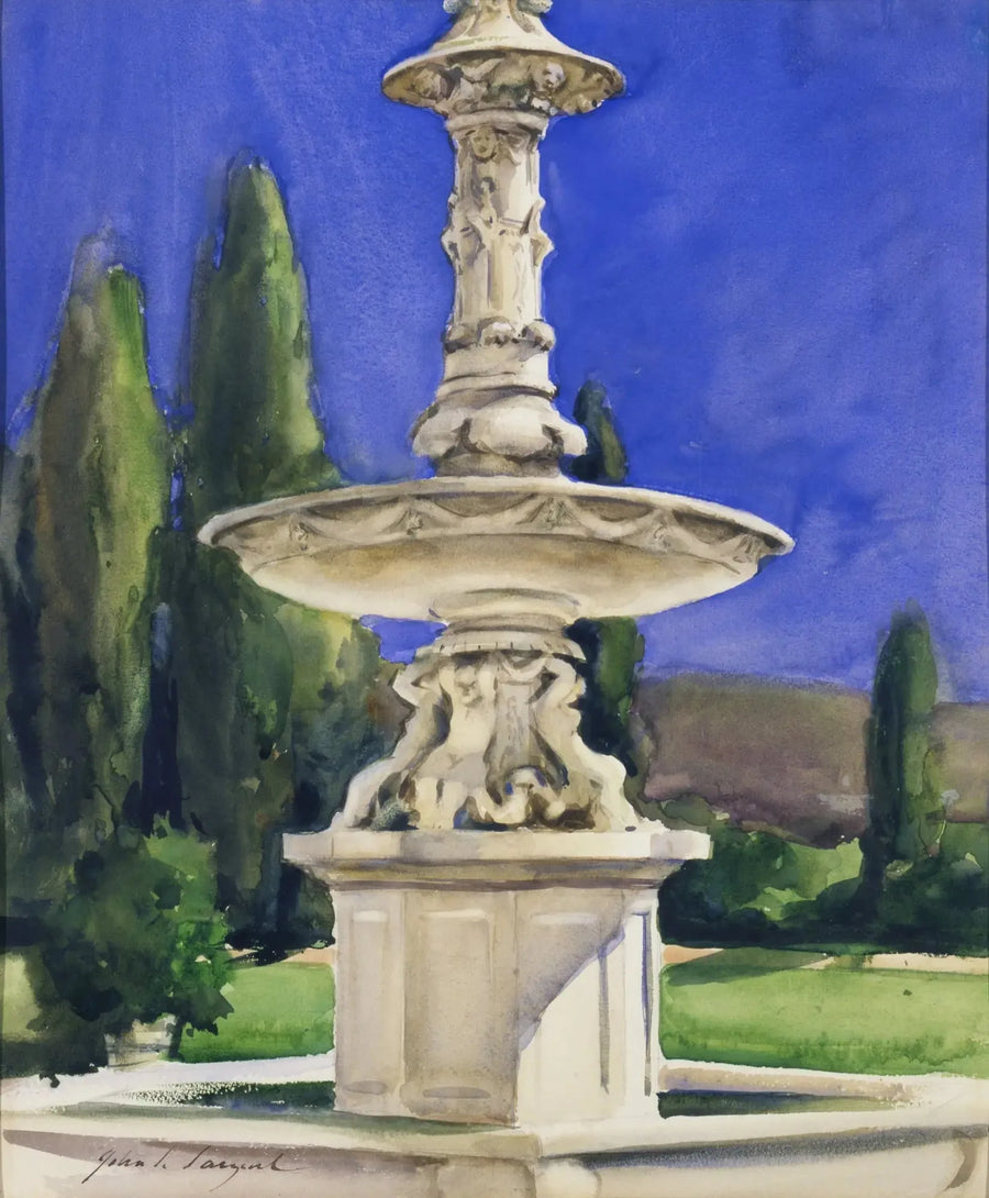 Marmurowa fontanna we Włoszech - John Singer Sargent