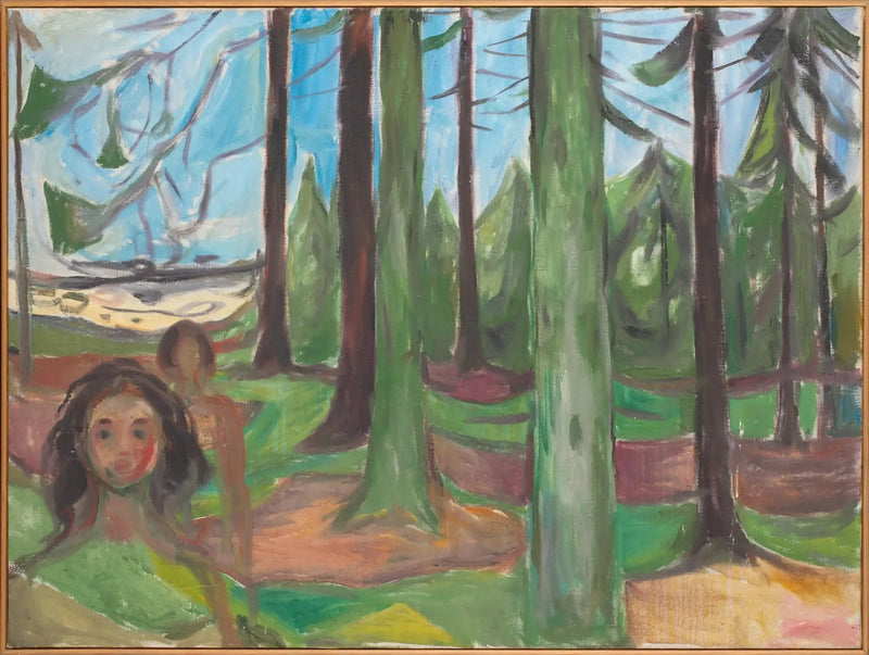 Las z dwiema postaciami - Edvard Munch
