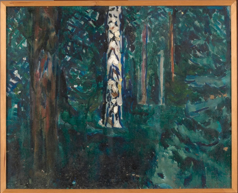 Las z brzozowymi pniami - Edvard Munch