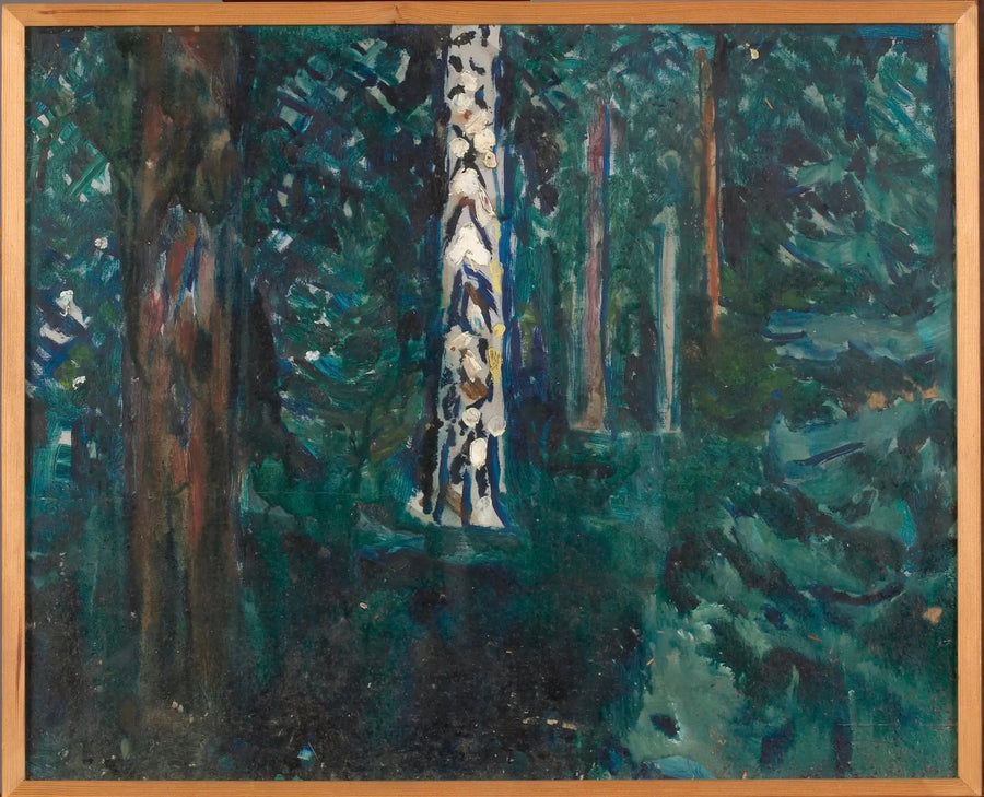 Las z brzozowymi pniami - Edvard Munch