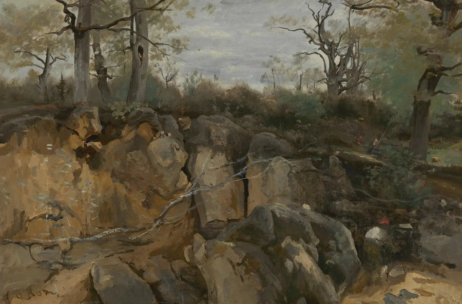 Las Fontainebleau, opuszczona kamieniołom piaskowca - Jean-Baptiste Camille Corot