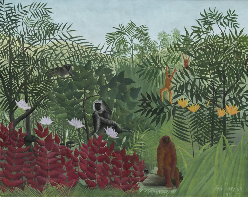 Tropikalna dżungla z małpami - Henri Rousseau
