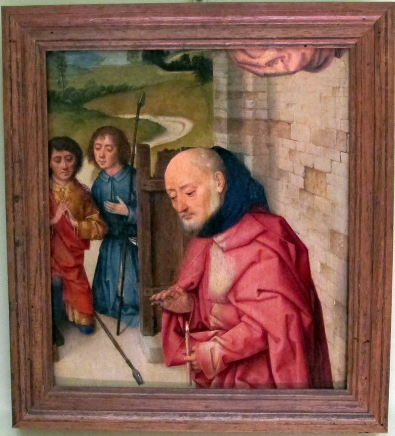 fragment Natywności z Świętym Józefem i dwoma pasterzami - Dirk Bouts